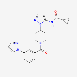 N-[2-[1-(3-pyrazol-1-ylbenzoyl)piperidin-4-yl]pyrazol-3-yl]cyclopropanecarboxamide