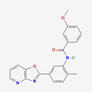 molecular formula C21H17N3O3 B5955051 3-methoxy-N-[2-methyl-5-([1,3]oxazolo[4,5-b]pyridin-2-yl)phenyl]benzamide 