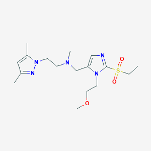 molecular formula C17H29N5O3S B5955055 2-(3,5-dimethylpyrazol-1-yl)-N-[[2-ethylsulfonyl-3-(2-methoxyethyl)imidazol-4-yl]methyl]-N-methylethanamine 