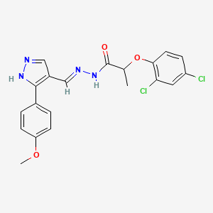 2-(2,4-dichlorophenoxy)-N'-{(E)-[3-(4-methoxyphenyl)-1H-pyrazol-4-yl]methylidene}propanehydrazide