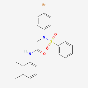 molecular formula C22H21BrN2O3S B5955075 2-[N-(benzenesulfonyl)-4-bromoanilino]-N-(2,3-dimethylphenyl)acetamide 