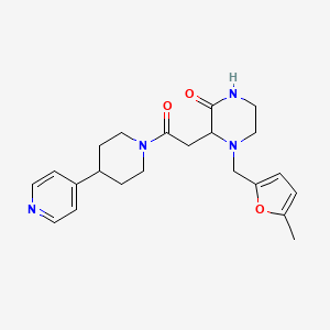 4-[(5-Methylfuran-2-yl)methyl]-3-[2-oxo-2-(4-pyridin-4-ylpiperidin-1-yl)ethyl]piperazin-2-one