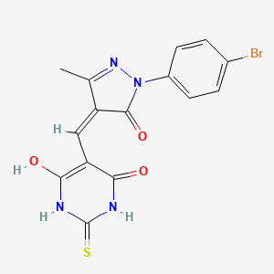 5-{[1-(4-bromophenyl)-5-hydroxy-3-methyl-1H-pyrazol-4-yl]methylene}-2-thioxodihydro-4,6(1H,5H)-pyrimidinedione