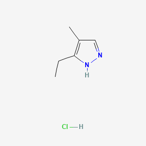 molecular formula C6H11ClN2 B595510 3-Ethyl-4-methyl-1H-pyrazole hydrochloride CAS No. 1218791-04-8