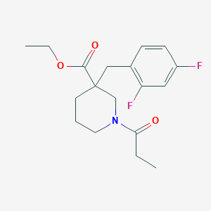 molecular formula C18H23F2NO3 B5955110 ethyl 3-(2,4-difluorobenzyl)-1-propionyl-3-piperidinecarboxylate 