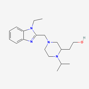 molecular formula C19H30N4O B5955129 2-{4-[(1-ethyl-1H-benzimidazol-2-yl)methyl]-1-isopropyl-2-piperazinyl}ethanol 