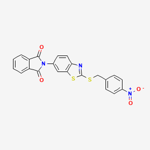 2-[2-[(4-Nitrophenyl)methylsulfanyl]-1,3-benzothiazol-6-yl]isoindole-1,3-dione