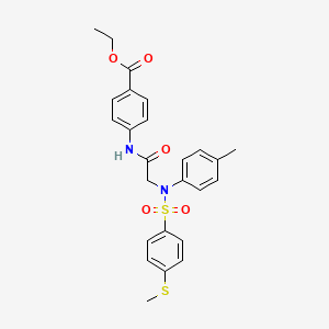 molecular formula C25H26N2O5S2 B5955147 ethyl 4-[(N-(4-methylphenyl)-N-{[4-(methylthio)phenyl]sulfonyl}glycyl)amino]benzoate 