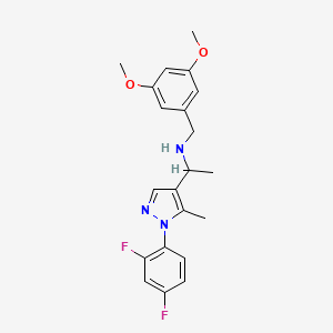 molecular formula C21H23F2N3O2 B5955165 1-[1-(2,4-difluorophenyl)-5-methyl-1H-pyrazol-4-yl]-N-(3,5-dimethoxybenzyl)ethanamine 