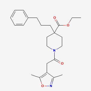 molecular formula C24H32N2O4 B5955167 ethyl 1-[(3,5-dimethyl-4-isoxazolyl)acetyl]-4-(3-phenylpropyl)-4-piperidinecarboxylate 