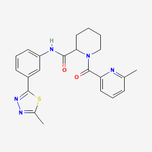 1-(6-methylpyridine-2-carbonyl)-N-[3-(5-methyl-1,3,4-thiadiazol-2-yl)phenyl]piperidine-2-carboxamide