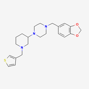 molecular formula C22H29N3O2S B5955176 1-(1,3-Benzodioxol-5-ylmethyl)-4-[1-(thiophen-3-ylmethyl)piperidin-3-yl]piperazine 