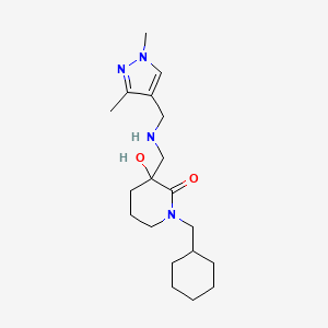 1-(cyclohexylmethyl)-3-({[(1,3-dimethyl-1H-pyrazol-4-yl)methyl]amino}methyl)-3-hydroxy-2-piperidinone