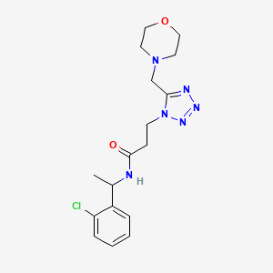 molecular formula C17H23ClN6O2 B5955206 N-[1-(2-chlorophenyl)ethyl]-3-[5-(morpholin-4-ylmethyl)tetrazol-1-yl]propanamide 