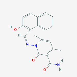 1-{[(2-hydroxy-1-naphthyl)methylene]amino}-4,6-dimethyl-2-oxo-1,2-dihydro-3-pyridinecarboxamide