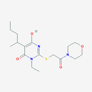 molecular formula C17H27N3O4S B5955229 3-Ethyl-6-hydroxy-2-(2-morpholin-4-yl-2-oxoethyl)sulfanyl-5-pentan-2-ylpyrimidin-4-one 