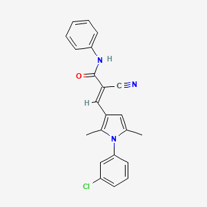 molecular formula C22H18ClN3O B5955250 (E)-3-[1-(3-chlorophenyl)-2,5-dimethylpyrrol-3-yl]-2-cyano-N-phenylprop-2-enamide 