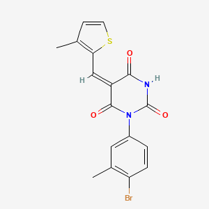 (5E)-1-(4-bromo-3-methylphenyl)-5-[(3-methylthiophen-2-yl)methylidene]-1,3-diazinane-2,4,6-trione