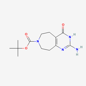 molecular formula C13H20N4O3 B595527 tert-Butyl 2-amino-4-hydroxy-8,9-dihydro-5H-pyrimido[4,5-d]azepine-7(6H)-carboxylate CAS No. 1245646-44-9