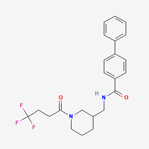 molecular formula C23H25F3N2O2 B5955274 N-{[1-(4,4,4-trifluorobutanoyl)-3-piperidinyl]methyl}-4-biphenylcarboxamide 