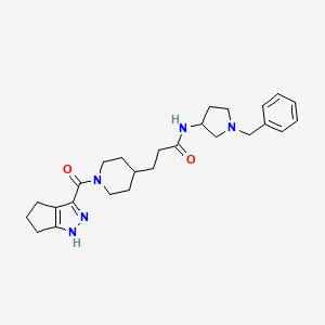 molecular formula C26H35N5O2 B5955285 N-(1-benzyl-3-pyrrolidinyl)-3-[1-(1,4,5,6-tetrahydrocyclopenta[c]pyrazol-3-ylcarbonyl)-4-piperidinyl]propanamide 