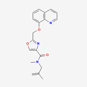 molecular formula C19H19N3O3 B5955289 N-methyl-N-(2-methyl-2-propen-1-yl)-2-[(8-quinolinyloxy)methyl]-1,3-oxazole-4-carboxamide 