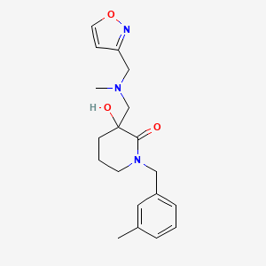 molecular formula C19H25N3O3 B5955298 3-Hydroxy-3-[[methyl(1,2-oxazol-3-ylmethyl)amino]methyl]-1-[(3-methylphenyl)methyl]piperidin-2-one 