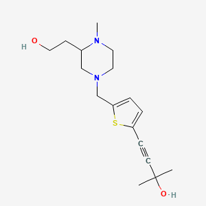 molecular formula C17H26N2O2S B5955302 4-(5-{[3-(2-hydroxyethyl)-4-methyl-1-piperazinyl]methyl}-2-thienyl)-2-methyl-3-butyn-2-ol 