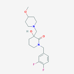 molecular formula C19H26F2N2O3 B5955304 1-(3,4-difluorobenzyl)-3-hydroxy-3-[(4-methoxy-1-piperidinyl)methyl]-2-piperidinone 