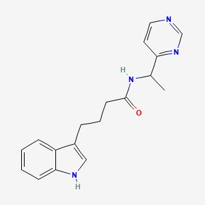 molecular formula C18H20N4O B5955312 4-(1H-indol-3-yl)-N-(1-pyrimidin-4-ylethyl)butanamide 