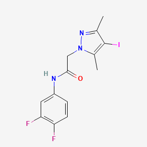 molecular formula C13H12F2IN3O B5955319 N-(3,4-difluorophenyl)-2-(4-iodo-3,5-dimethyl-1H-pyrazol-1-yl)acetamide 