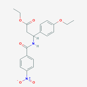 molecular formula C20H22N2O6 B5955323 ethyl 3-(4-ethoxyphenyl)-3-[(4-nitrobenzoyl)amino]propanoate 