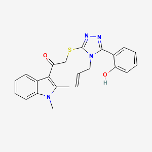 1-(1,2-dimethyl-1H-indol-3-yl)-2-{[5-(2-hydroxyphenyl)-4-(prop-2-en-1-yl)-4H-1,2,4-triazol-3-yl]sulfanyl}ethanone