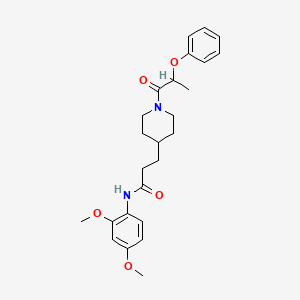 N-(2,4-dimethoxyphenyl)-3-[1-(2-phenoxypropanoyl)piperidin-4-yl]propanamide