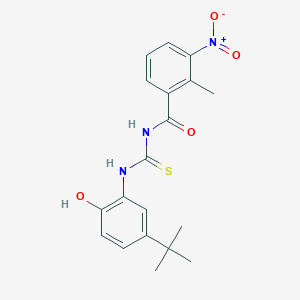 molecular formula C19H21N3O4S B5955391 N-[(5-tert-butyl-2-hydroxyphenyl)carbamothioyl]-2-methyl-3-nitrobenzamide 