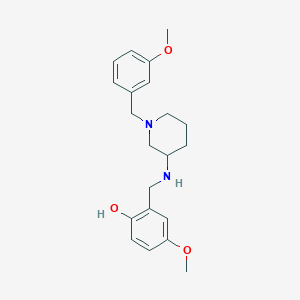 molecular formula C21H28N2O3 B5955411 4-Methoxy-2-[[[1-[(3-methoxyphenyl)methyl]piperidin-3-yl]amino]methyl]phenol 