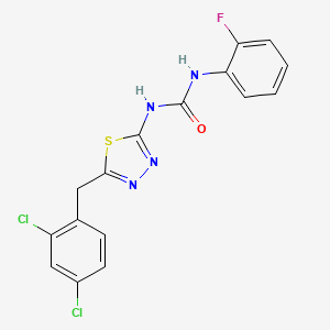 molecular formula C16H11Cl2FN4OS B5955425 1-[5-(2,4-Dichlorobenzyl)-1,3,4-thiadiazol-2-yl]-3-(2-fluorophenyl)urea 