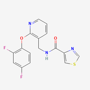 molecular formula C16H11F2N3O2S B5955430 N-{[2-(2,4-difluorophenoxy)-3-pyridinyl]methyl}-1,3-thiazole-4-carboxamide 