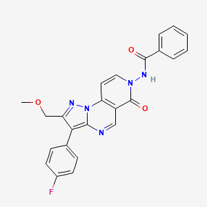 molecular formula C24H18FN5O3 B5955447 N-[3-(4-fluorophenyl)-2-(methoxymethyl)-6-oxopyrazolo[1,5-a]pyrido[3,4-e]pyrimidin-7(6H)-yl]benzamide 