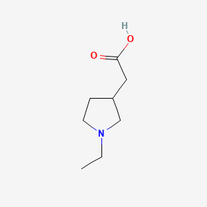 molecular formula C8H15NO2 B595549 2-(1-乙基吡咯烷-3-基)乙酸 CAS No. 1220027-60-0