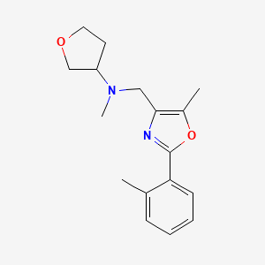 molecular formula C17H22N2O2 B5955495 N-methyl-N-[[5-methyl-2-(2-methylphenyl)-1,3-oxazol-4-yl]methyl]oxolan-3-amine 