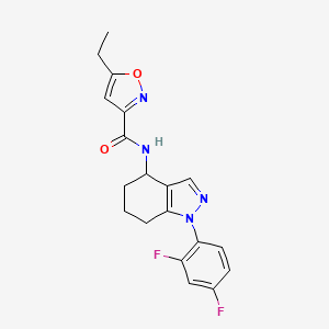 molecular formula C19H18F2N4O2 B5955502 N-[1-(2,4-difluorophenyl)-4,5,6,7-tetrahydro-1H-indazol-4-yl]-5-ethyl-3-isoxazolecarboxamide 