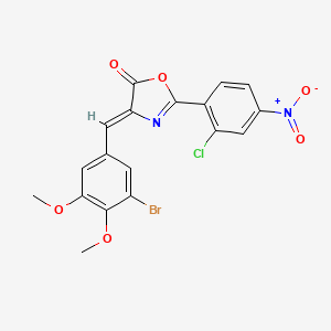 molecular formula C18H12BrClN2O6 B5955531 4-(3-bromo-4,5-dimethoxybenzylidene)-2-(2-chloro-4-nitrophenyl)-1,3-oxazol-5(4H)-one 