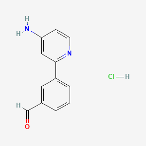 molecular formula C12H11ClN2O B595555 3-(4-Aminopyridin-2-yl)benzaldehyde hydrochloride CAS No. 1334500-04-7
