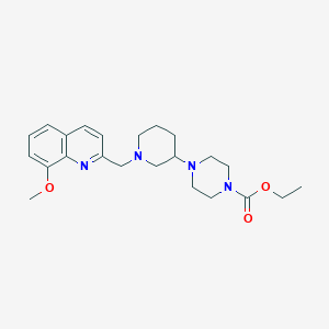 molecular formula C23H32N4O3 B5955557 ethyl 4-{1-[(8-methoxy-2-quinolinyl)methyl]-3-piperidinyl}-1-piperazinecarboxylate 