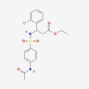 ETHYL 3-(2-CHLOROPHENYL)-3-(4-ACETAMIDOBENZENESULFONAMIDO)PROPANOATE