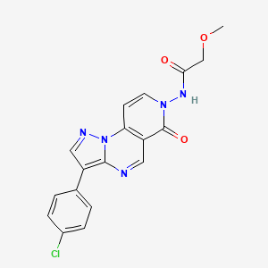 molecular formula C18H14ClN5O3 B5955581 N-[3-(4-chlorophenyl)-6-oxopyrazolo[1,5-a]pyrido[3,4-e]pyrimidin-7(6H)-yl]-2-methoxyacetamide 