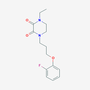 molecular formula C15H19FN2O3 B5955582 1-ethyl-4-[3-(2-fluorophenoxy)propyl]-2,3-piperazinedione 