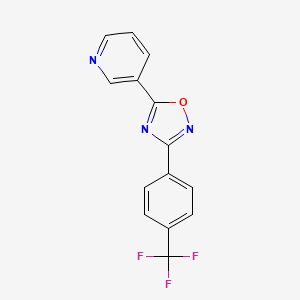 molecular formula C14H8F3N3O B5955588 3-{3-[4-(trifluoromethyl)phenyl]-1,2,4-oxadiazol-5-yl}pyridine 