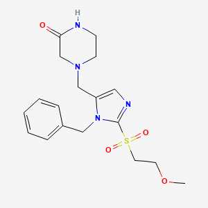 4-[[3-Benzyl-2-(2-methoxyethylsulfonyl)imidazol-4-yl]methyl]piperazin-2-one